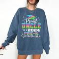 Proud Uncle Of PreK School Graduate 2024 Graduation Uncle Comfort Colors Sweatshirt Denim