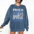 Proud Wife Of a State Trooper Police Officer Graduation Comfort Colors Sweatshirt Denim