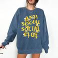 Retro Anti Social Club Bees Introvert Women Men Comfort Colors Sweatshirt Denim