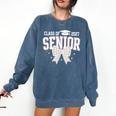 Retro Senior 2027 Girl Coquette Bow Class Of 2027 Graduation Comfort Colors Sweatshirt Denim