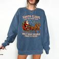 Santa Has The Right Idea Introvert Christmas Comfort Colors Sweatshirt Denim