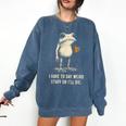 I Have To Say Weird Stuff Or I'Ll Die Frog Meme Introverts Comfort Colors Sweatshirt Denim