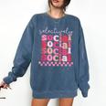 Selectively Social Sarcastic Introvert Humor Comfort Colors Sweatshirt Denim