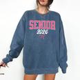 Senior 2026 Pink Coquette Bow Class Of 2026 Graduation Women Comfort Colors Sweatshirt Denim