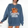 Senior Basketball Class Of 2026 Coquette Graduation Day Comfort Colors Sweatshirt Denim