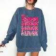Senior Class Of 2026 Pink Coquette Bow Graduation 2026 Comfort Colors Sweatshirt Denim