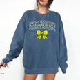 Senior Class Of 2026 Tennis Coquette Bow Graduation Premium Comfort Colors Sweatshirt Denim