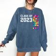 Senior Graduation Class Of 2023 Aunt Senior Tie Dye Comfort Colors Sweatshirt Denim