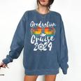 Senior Graduation Trip Cruise 2024 Retro Ship Party Cruise Comfort Colors Sweatshirt Denim