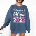 Senior Mom Of A Class Of 2022 Heart School Graduation Comfort Colors Sweatshirt Denim