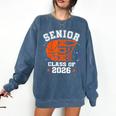 Senior Mom Class Of 2026 Basketball Graduation Comfort Colors Sweatshirt Denim