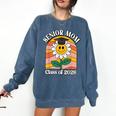 Senior Mom Class Of 2026 Daisy Flower Retro Graduation Comfort Colors Sweatshirt Denim