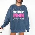 Senior Mom Class Of 2026 Pink Coquette Bow Graduation Comfort Colors Sweatshirt Denim