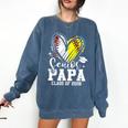 Senior Papa Class Of 2026 Baseball Softball Graduation Heart Comfort Colors Sweatshirt Denim