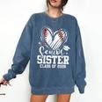 Senior Sister Class Of 2026 Baseball Graduation Heart Comfort Colors Sweatshirt Denim