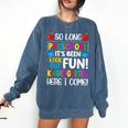 So Long Preschool Kindergarten Here I Come Graduation Comfort Colors Sweatshirt Denim
