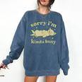Sorry I'm Kinda Busy Lazy Cat Sarcastic Sayings Introvert Men Women Comfort Colors Sweatshirt Denim Sorry I'm Kinda Busy Lazy Cat Sarcastic Sayings Introvert Men Women Comfort Colors Sweatshirt Denim