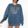 Speech Therapy Graduation For CCC-SLP Therapist Comfort Colors Sweatshirt Denim