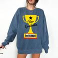 Star Graduate Second Grade Graduation Trophy Cup Comfort Colors Sweatshirt Denim