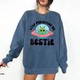 Stop Perceiving Me Bestie Alien Neurodivergent Introvert Comfort Colors Sweatshirt Denim