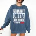 Straight Outta 4th Grade Graduation Class 2028 Fourth Grade Comfort Colors Sweatshirt Denim