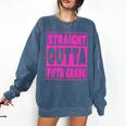 Straight Outta Fifth Grade Graduation Class Comfort Colors Sweatshirt Denim