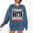 Straight Outta High School Class Of 2023 Graduation Comfort Colors Sweatshirt Denim