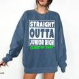 Straight Outta Junior High School Class Of 2022 Graduation Comfort Colors Sweatshirt Denim