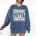 Straight Outta Junior High School Graduation Comfort Colors Sweatshirt Denim