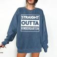 Straight Outta Kindergarten Shirts Graduation Comfort Colors Sweatshirt Denim