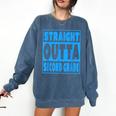 Straight Outta Second Grade Graduation Class Comfort Colors Sweatshirt Denim