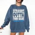 Straight Outta Third Grade Class Of 2019 Graduation Comfort Colors Sweatshirt Denim