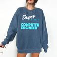 Super Computer Engineer New Job Graduation Comfort Colors Sweatshirt Denim