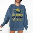 Super Proud Little Sister Of 2025 Graduate Graduation Family Comfort Colors Sweatshirt Denim