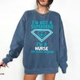 Superhero RN Nurse Shirt Graduation Comfort Colors Sweatshirt Denim