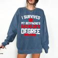 I Survived My Boyfriend's Bachelor's Degree Graduation Comfort Colors Sweatshirt Denim