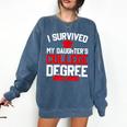I Survived My Daughter's College Degree College Graduation Comfort Colors Sweatshirt Denim