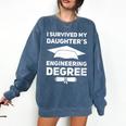 I Survived My Daughter's Engineering Degree Graduation Comfort Colors Sweatshirt Denim