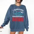 I Survived My Daughter's Nurse Degree School Graduation Comfort Colors Sweatshirt Denim