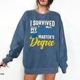 i Survived My Fiance's Masters Degree Graduation Gifts Comfort Colors Sweatshirt Denim