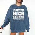 I Survived High School Class Of 2018 Graduation Comfort Colors Sweatshirt Denim