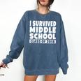 I Survived Middle School Class Of 2018 Graduation Comfort Colors Sweatshirt Denim