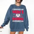 I Survived My Mom’s Nursing Degree Nurse Nursing Graduation Comfort Colors Sweatshirt Denim