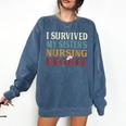I Survived My Sister's Nursing Degree Graduation Nurse Lover Comfort Colors Sweatshirt Denim