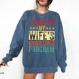 i Survived My Wife Bachelor's Degree Wife Graduation Comfort Colors Sweatshirt Denim