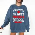 I Survived My Wife's Master's Degree Graduation Comfort Colors Sweatshirt Denim