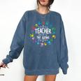 Teacher Of Tiny Humans Preschool Kindergarten Graduation Comfort Colors Sweatshirt Denim