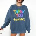 Thank You Teacher Appreciation Graduation Men Women Girls Kids Comfort Colors Sweatshirt Denim