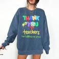 Thank You Teacher Appreciation Graduation Men Women Kids Comfort Colors Sweatshirt Denim