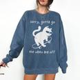 Vibes Are Off Cat Skateboard Introvert Sarcastic Humor Comfort Colors Sweatshirt Denim